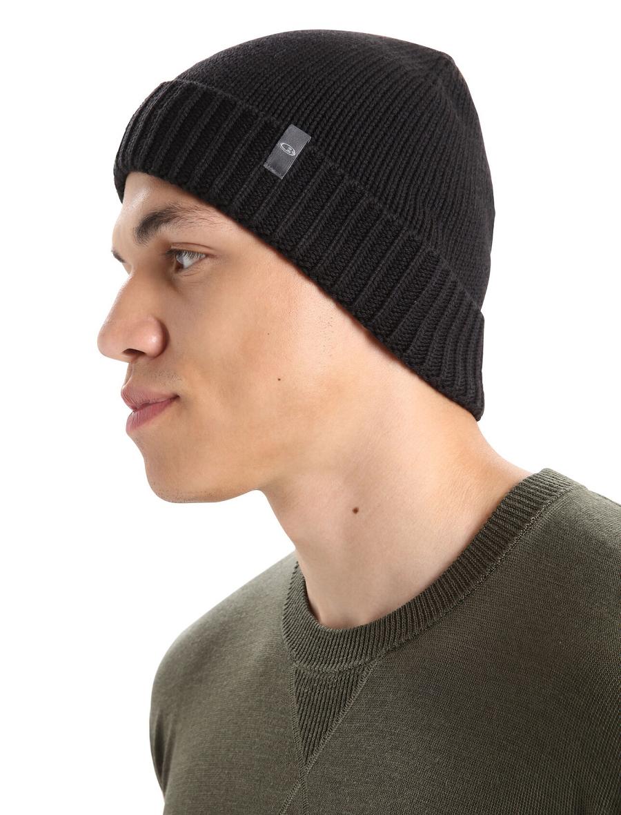 Czapki Icebreaker Unisex Merino Vela Cuff Beanie Damskie Czarne | PL 1472MQZA